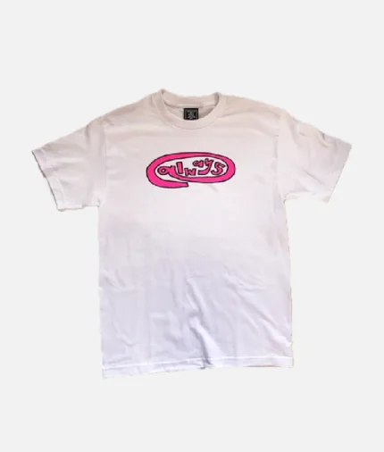 Adwysd Pink Oval T Shirt White 2